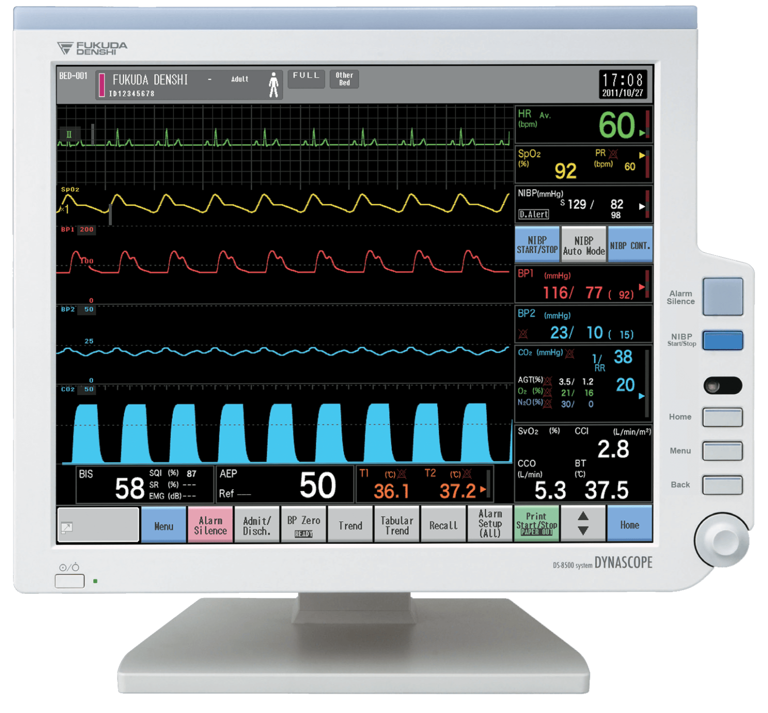 dynascope-ds-8500-critical-care-monitor-support-fukuda-denshi